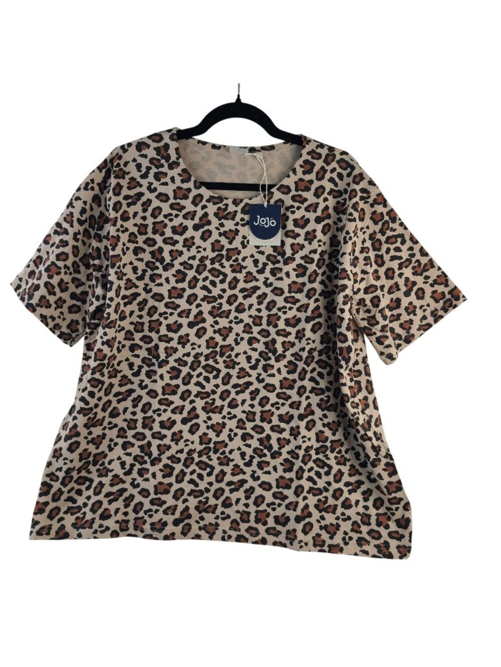 Leopard Print JoJo Maman Bébé Maternity & Nursing Top Cotton Sz L Beige & Brown